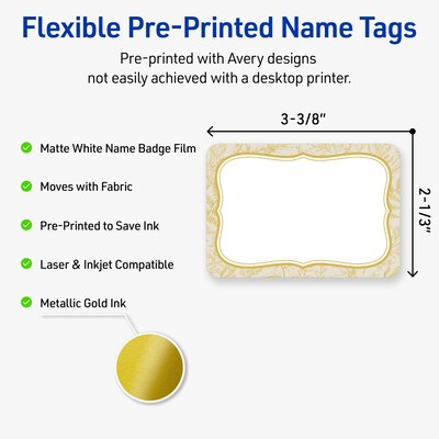 Avery Rectangle Laser/Inkjet Multipurpose Labels, 2-1/3 x 3-3/8, White, 80/Pack (19479371088)