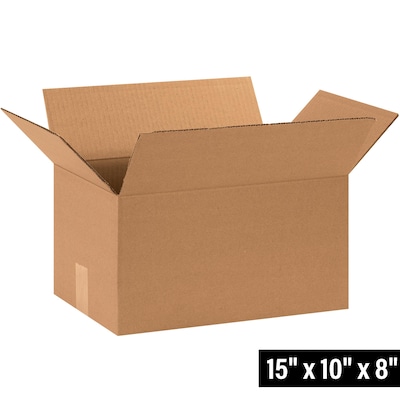 15 x 10 x 8 Shipping Boxes, 32 ECT, 25/Bundle (15108)