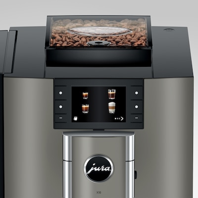 JURA X10 2-Cups Coffee & Espresso Machine Combination, Dark Inox (15669)