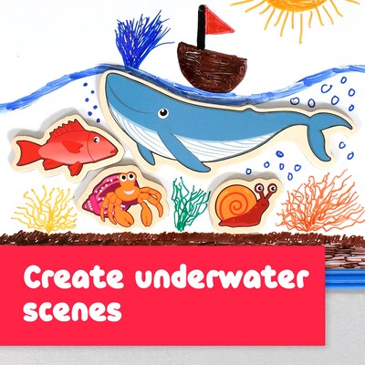 Spark & Wow Sea Life Wooden Magnets, Assorted Colors, 2/Bundle (CTUSW400020-2)