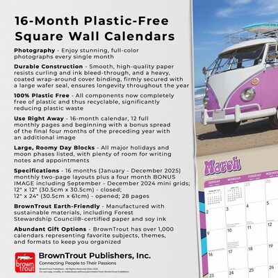 2025 Motor Club Magic Bus 12" x 12" Monthly Square Wall Calendar (9781975479626)