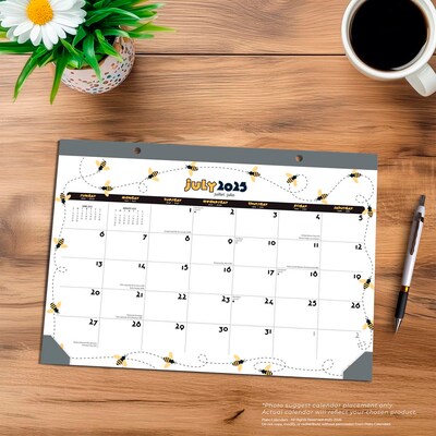 2025-2026 Plato Busy Bees 14" x 10" Academic Monthly Desk Pad Calendar (9798330700035)