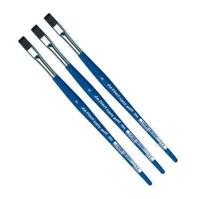 da Vinci FORTE BASIC Acrylic Synthetic Student Flat Brush, 3 /Pack (DVXVA3948-3)