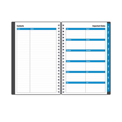 2025-2026 Blue Sky Collegiate 5" x 8" Academic Year Weekly & Monthly Planner, Plastic Cover, Gray (100139-A26)