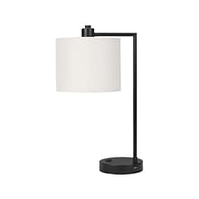 Monarch Specialties Inc. Incandescent Table Lamp, Matte Black/Ivory (I 9646)