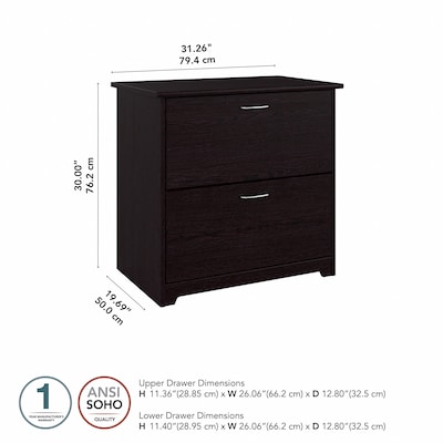 Bush Furniture Cabot 2 Drawer Lateral File Cabinet, Espresso Oak (WC31880)