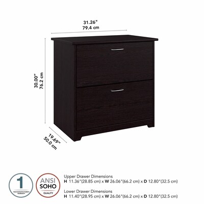 Bush Furniture Cabot 2 Drawer Lateral File Cabinet, Espresso Oak (WC31880)