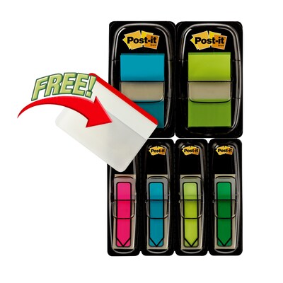 Post-it® Flags and Arrow Flags Value Pack, 1" Wide and .47" Wide, 196 Flags/Pack plus bonus Post-it® Tabs (680-BBBGA4VA)