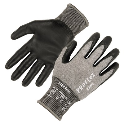 Ergodyne ProFlex 7072 Nitrile Coated Cut-Resistant Gloves, ANSI A7, Gray, XL, 1 Pair (10315)