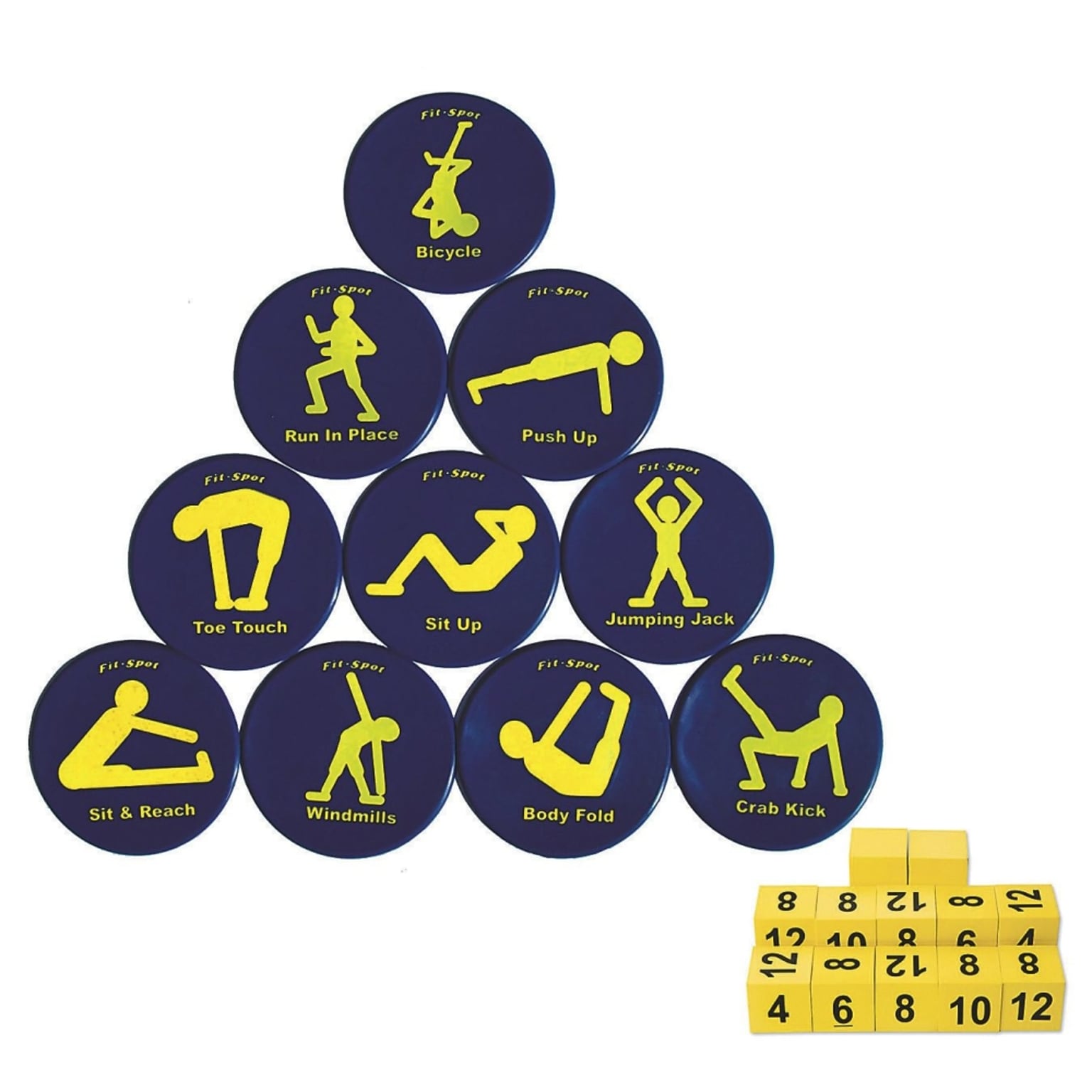 S&S Fitness Spot Marker Station Easy Pack, Black/Yellow, 22/Pack (W12791)