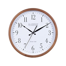 La Crosse Technology Atomic Wall Clock, Wood, 12.80 (404-50447)