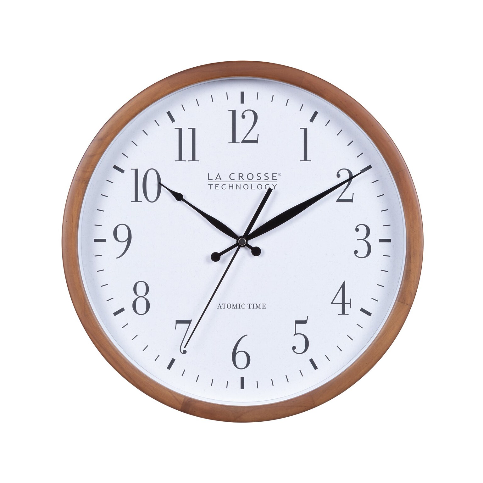 La Crosse Technology Atomic Analog Wall Clock, Wood, 12.80 (404-50447)