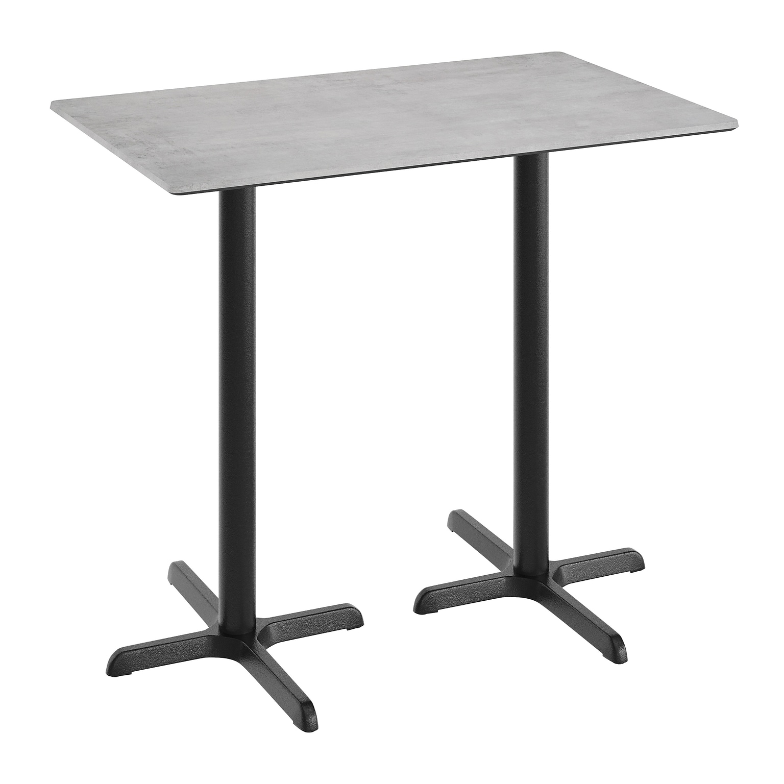 Flash Furniture Acadia Wooden Dining Table, 30D x 48W, Gray Faux Concrete/Black Base (ST3048CGT2230B)