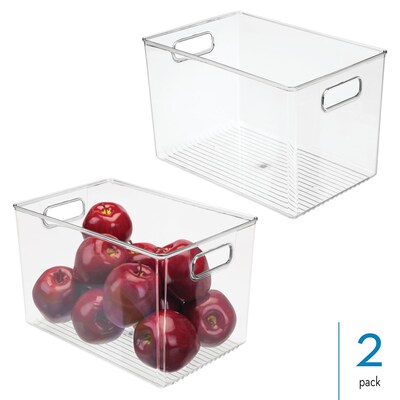 iDesign Pantry Organizer Bins with Handles - Storage Bins for Kitchen Organization - Ideal for Cabinets or Fridge