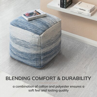 Anji Mountain Bar Harbor Fabric Square Pouf Ottoman (AMBPF035-1818)