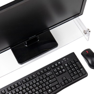 Mind Reader Desktop Organizer Riser Monitor Stand, Clear (ACRMON-CLR)