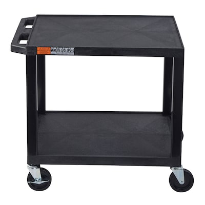 Luxor TUFFY 2-Shelf Multi-Purpose Utility Cart with Electric Power, Black (WT26E)