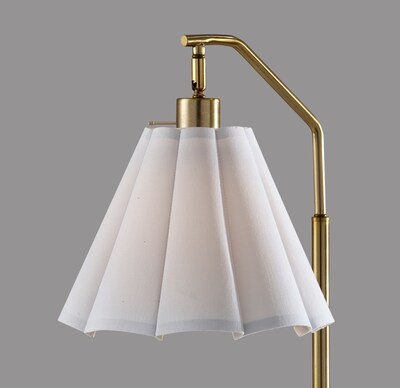 Adesso Lyra 26" Incandescent Table Lamp, Antique Brass/White (2607-21)