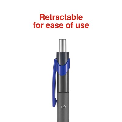 Staples® Postscript™ Retractable Ballpoint Pens, Medium Point, 1.0mm, Blue, 12/Pack (18263)