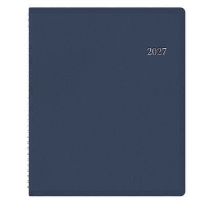 2027 Blue Sky Passages 8.5 x 11 Calendar Year Weekly & Monthly Planner, Plastic Cover, Solid Navy (148658-27)
