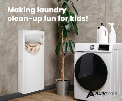 AdirHome Built-In Wall Laundry Hamper, 38.25"H x 7.25"W x 3.62"D, White (315-01-WHI)