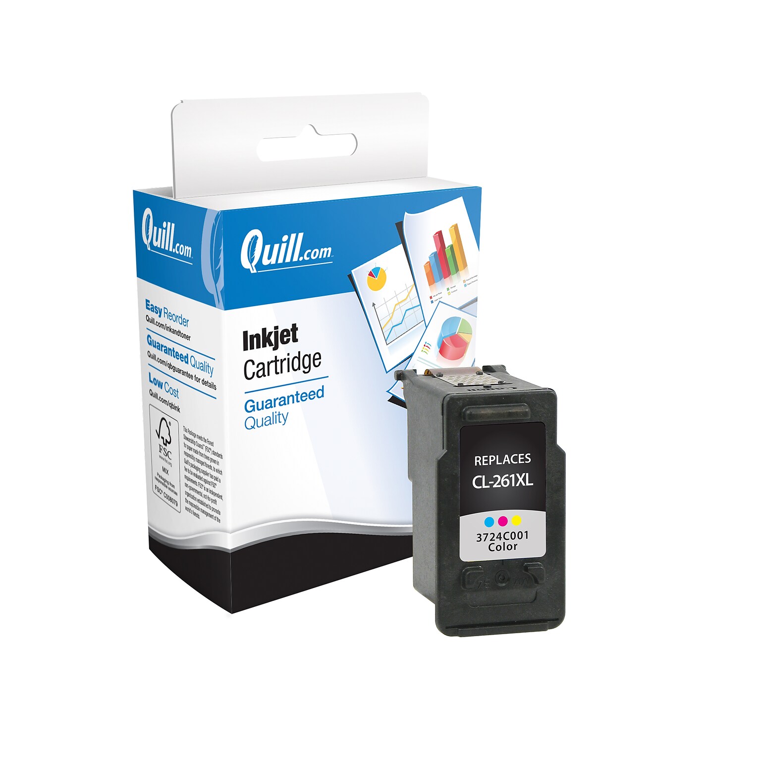 Quill Brand® Remanufactured Color High Yield Inkjet Cartridge Replacement for Canon CL-261XL (3724C001) (Lifetime Warranty)