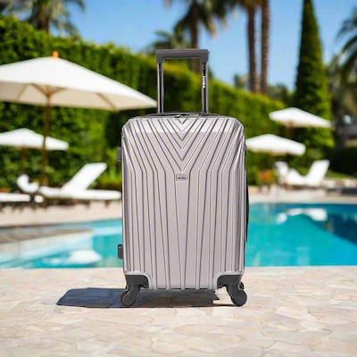 InUSA Vasty 22.44" Hardside Suitcase, 4-Wheeled Spinner, TSA Checkpoint Friendly, Grey (IUVAS00S-GRE)