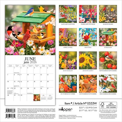 2026 BrownTrout Feathered Friends 12 x 12 Monthly Wall Calendar (9781773728780)