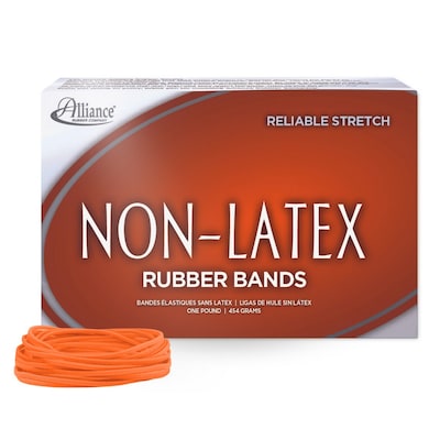 Alliance Non-Latex Multi-Purpose #19 Rubber Bands, 3-1/2 x 1/16, Orange, 1440/Pack (37196)