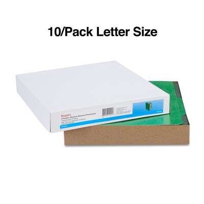 Staples Moisture Resistant Classification Folder, 2-Dividers, 2.5" Expansion, Letter Size, Green, 10/Box (ST614621-CC)
