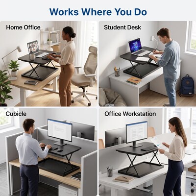 Uncaged Ergonomics CHANGEdesk 27.5"W Mini Desktop Standing Desk Converter, Black (CDMM-B)