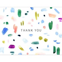 JAM PAPER Go Green Thank You Card Sets, Brush Stroke, 16 Cards with Envelopes (52612909445A)