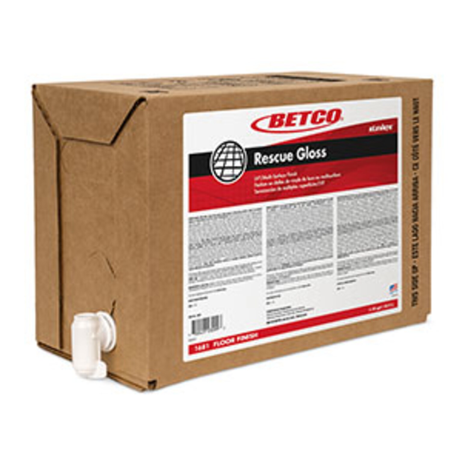 Betco Rescue Gloss Floor Finish, 5 Gal. Bag in a Box (1681B500)