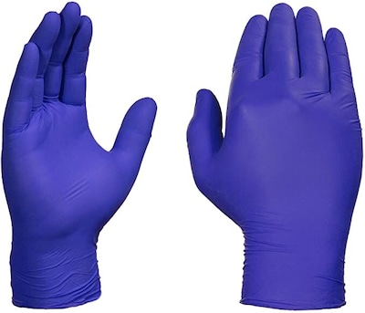 Ammex Professional Series Powder Free Nitrile Exam Gloves, Latex Free, XL, Indigo, 100/Box (AINPF48100)