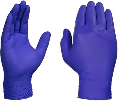 Ammex Professional Series Powder Free Nitrile Exam Gloves, Latex Free, Medium, Indigo, 100/Box (AINPF44100)