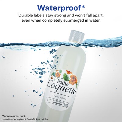 Avery Laser/Inkjet Circle  Waterproof Multipurpose Labels, 3.5  Dia, White, 400/Box (94514)