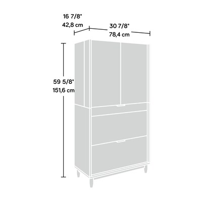 Sauder Harvey Park 31"W Computer Cabinet with Storage, Grand Walnut (430053)