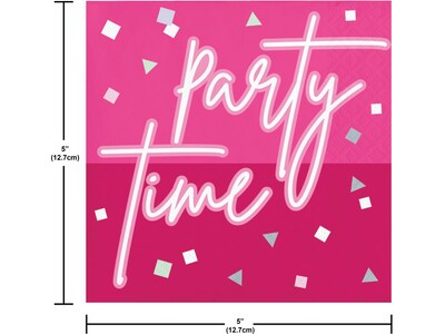 Creative Converting 16th Birthday Plates and Napkins Kit, Hot Pink (DTC9122E2H)