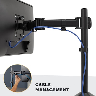 Fellowes Reflex Single Adjustable Arm, Up to 32" Monitor, Black (8502501)
