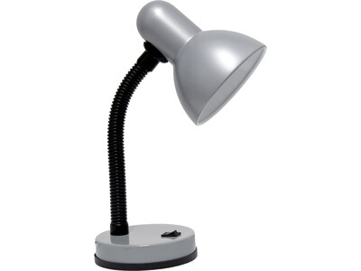 Creekwood Home Essentix Incandescent Desk Lamp, 14.25, Silver Metal (CWD-1000-SL)