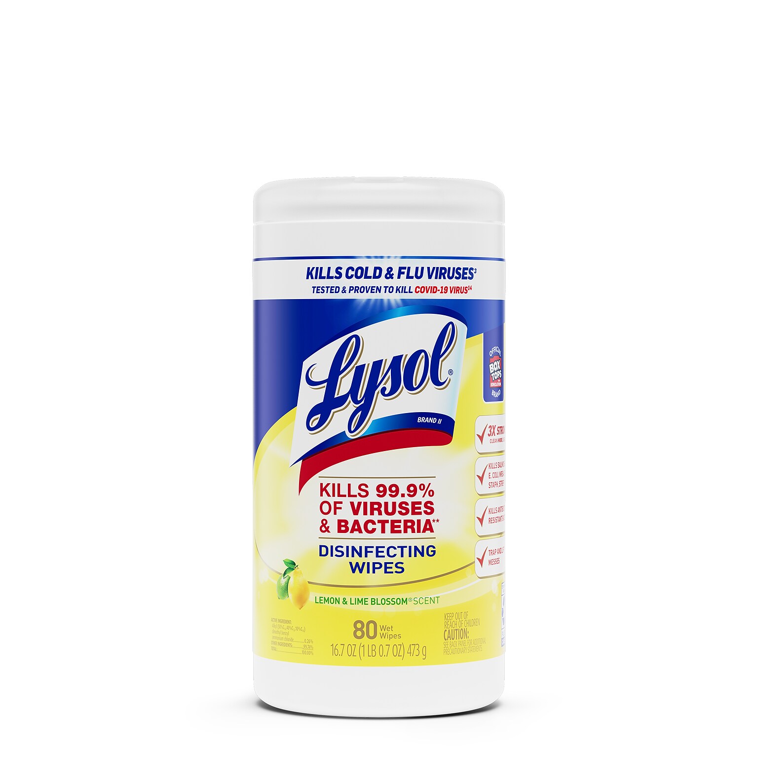 Lysol Disinfecting Wipes, Lemon and Lime Blossom, 80/Box (1920077182)