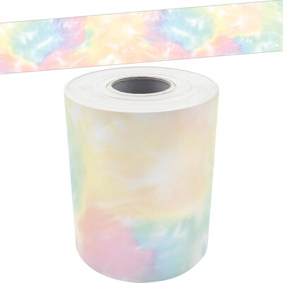 Teacher Created Resources Pastel Pop Tie-Dye Straight Rolled Border Trim, 3 x 50, 3/Bundle (TCR915