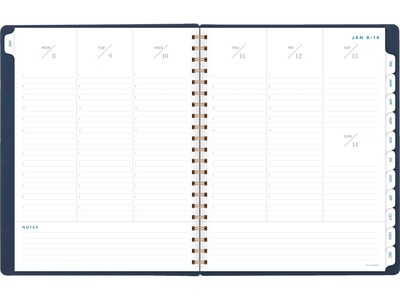 2024 AT-A-GLANCE Signature Collection 8.5 x 11 Weekly & Monthly Planner, Faux Leather, Navy (YP905