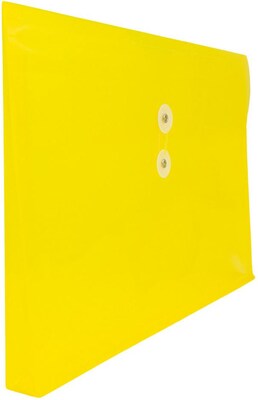 JAM Paper Premium Plastic Document File, Letter, Yellow, 3/Pack (218B1YEX3)