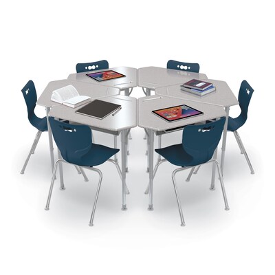 MooreCo Astute 33.8"W Diamond Student Desk, Grey Nebula, 2/Set (59087)