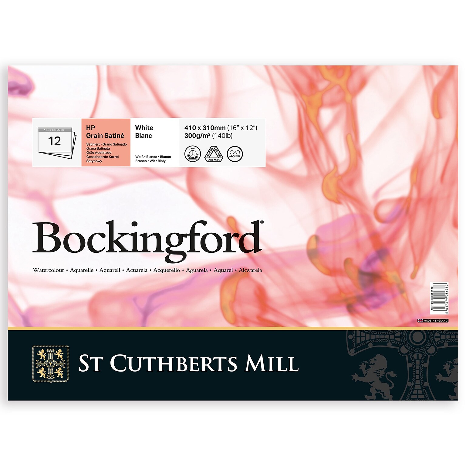St Cuthberts Mill Bockingford 16 x 12 Watercolor Sketch Pad, 12 Sheets/Pad (STCT45330001011E)