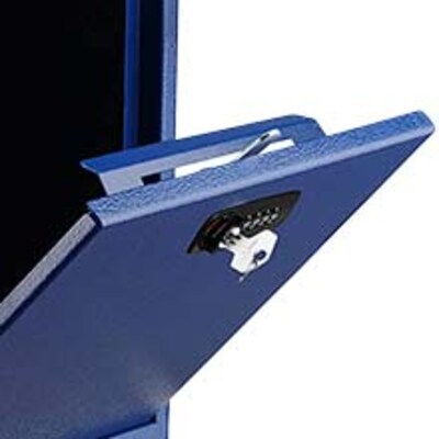 AdirOffice Steel Combination Locking Wall Mounted Interoffice Drop Box Mailbox, Medium, Blue (631-05-BLU-KCPK)