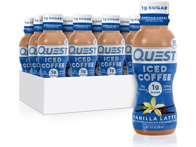 Quest Vanilla Latte Iced Coffee, 10 oz., 12/Carton (QRTDVL-4M3)
