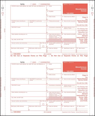 1099-Misc Self-mailer Forms, 5 Part