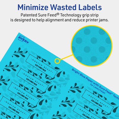 Avery Rectangle Multipurpose Labels, 0.75" x 3.5", Bright Blue, 800/Pack (94217)